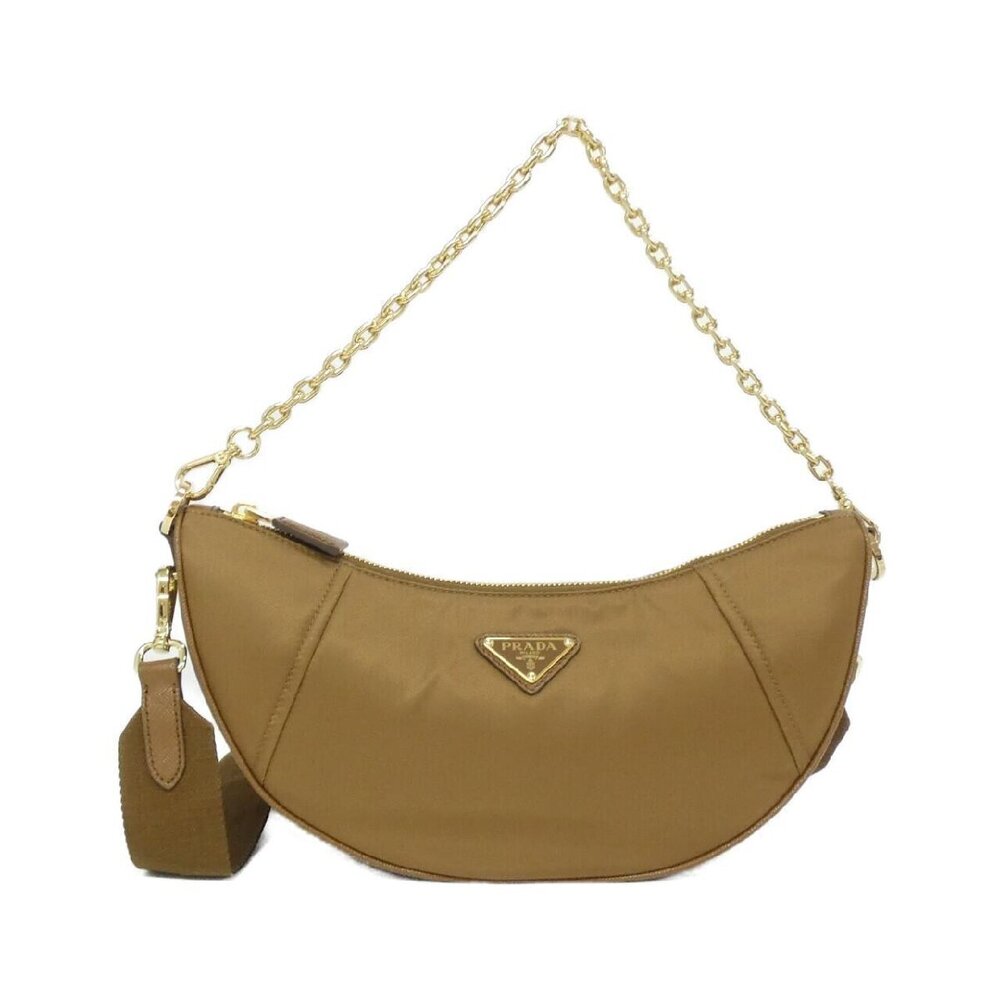 Prada DemiLune Shoulder Bag halfmoon silhouette goldtone chain strap